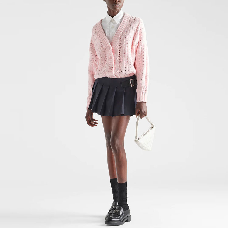 Lookbook (W) プラダ FW22 ピンク ニット カーディガン セーター P25L48-11GB-F0028-S-222