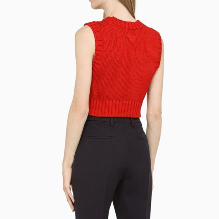 Purchase (W) PRADA FW22 Vest Baju Tanpa Lengan Merah. P29A02-11F9-F0011-S-221