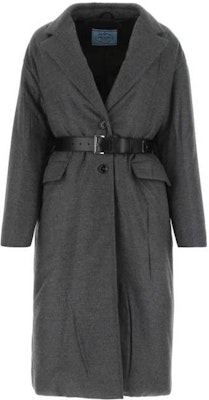 (Women) PRADA FW22 Single-Breasted Belted Long Sleeve Coat Grey P626PK-11C1-F0480-S-222 Order (Women) PRADA FW22 Single-Breasted Belted Long Sleeve Coat Grey P626PK-11C1-F0480-S-222