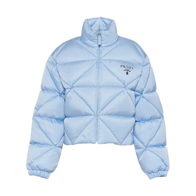 (Women) PRADA FW22 Solid Logo Zip-Up Jacket Blue 291947-1WQ8-F0076-S-202