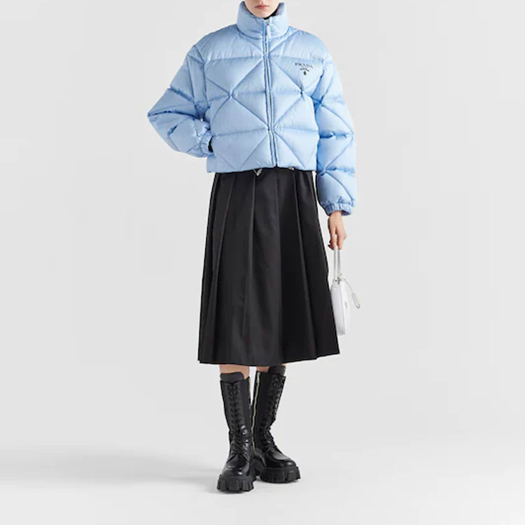 (Women) PRADA FW22  Solid Logo Zip-Up Jacket Blue 291947-1WQ8-F0076-S-202 圖 3