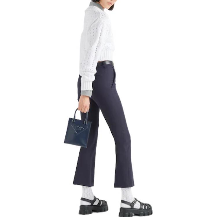 Purchase (Women) PRADA FW22  Solid Straight-Leg Suit Pants Blue P246G-108W-F0008-S-221