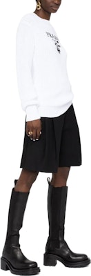 (Women) PRADA FW22 White Knit Sweater with Letter Logo and Round Neck. P24R1HS2211093-F0009 Purchase (Women) PRADA FW22 White Knit Sweater with Letter Logo and Round Neck. P24R1HS2211093-F0009