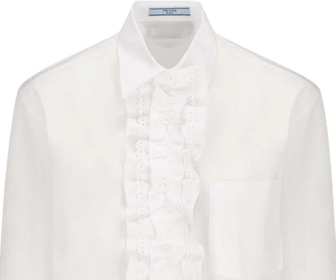 (Women) PRADA FW22 White Solid Pleated Long-Sleeve Sun Protection Shirt P407G-1XV2-F0009-S-221 Shop (Women) PRADA FW22 White Solid Pleated Long-Sleeve Sun Protection Shirt P407G-1XV2-F0009-S-221
