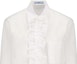Shop (Women) PRADA FW22 White Solid Pleated Long-Sleeve Sun Protection Shirt P407G-1XV2-F0009-S-221