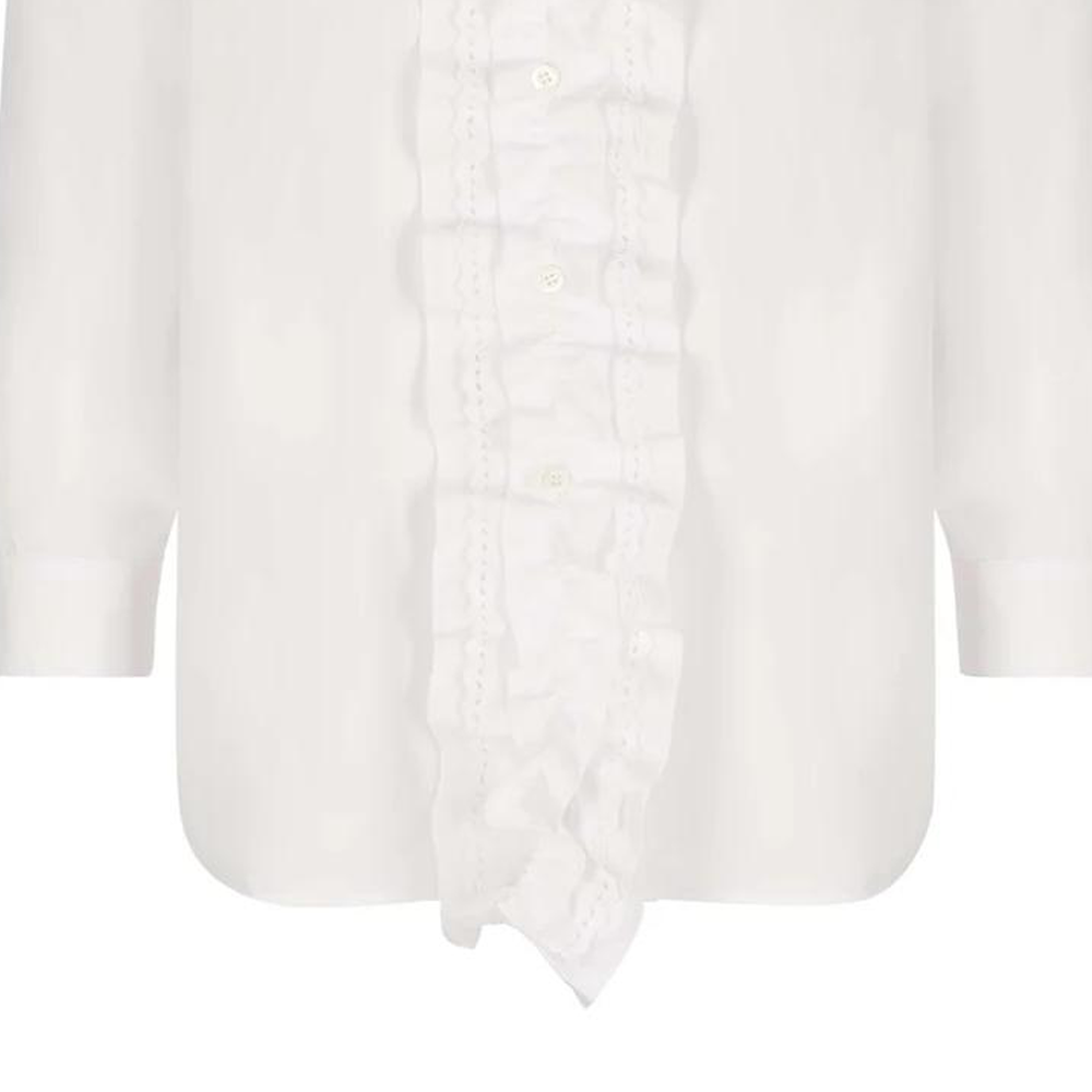 Purchase (W) プラダ FW22 ホワイト ソリッド プリーツ 長袖 UVカット シャツ P407G-1XV2-F0009-S-221