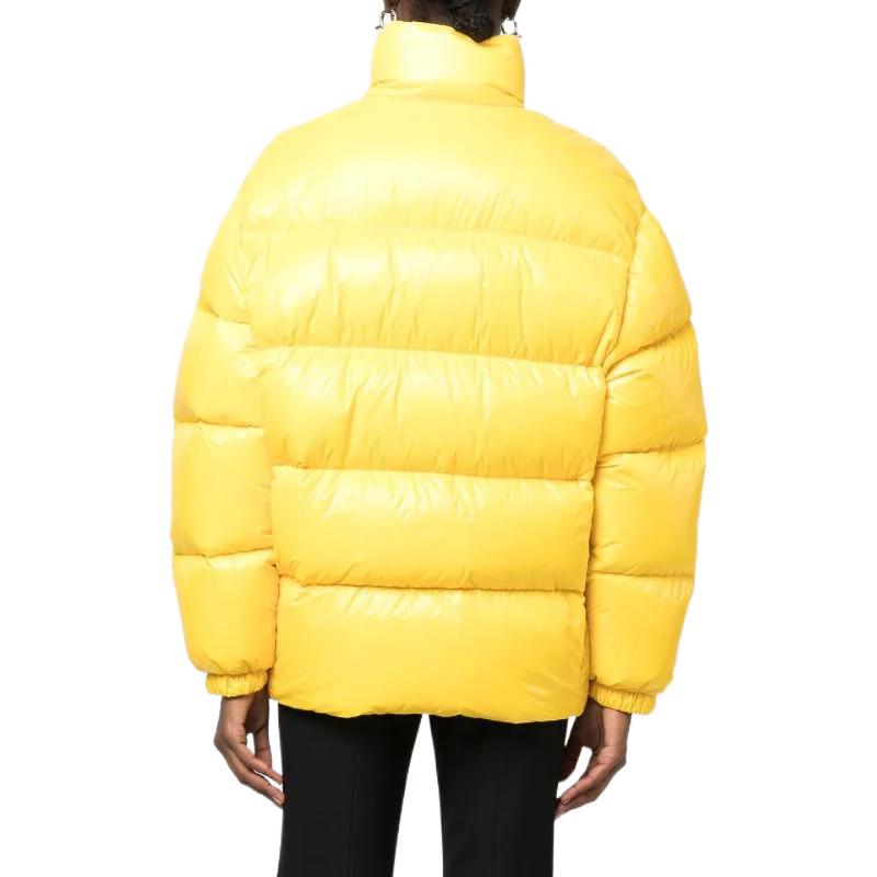 Shop (Women) PRADA FW22  Yellow Logo Print Long Sleeve Puffer Jacket Winter Wear 292065-11A9-F0010-S-222