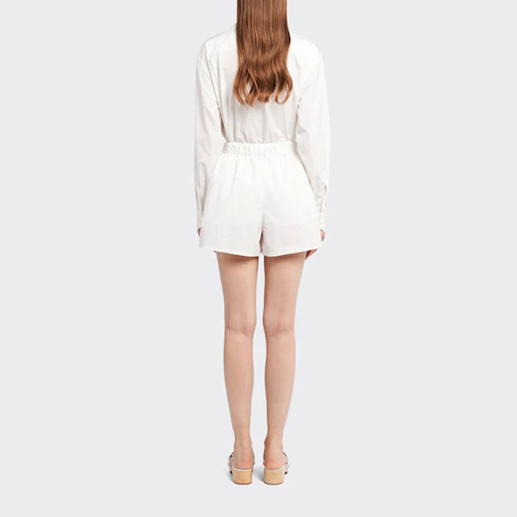 Shop (W) PRADA FW22 花卉印花米色寬鬆直筒休閒短褲 女款 P211G-10N0-F0009-S-221