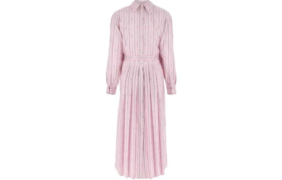 Order (W) 普拉达FW22粉色条纹图案长袖中长裙女款 P3H53-1TK8-F0028-S-222