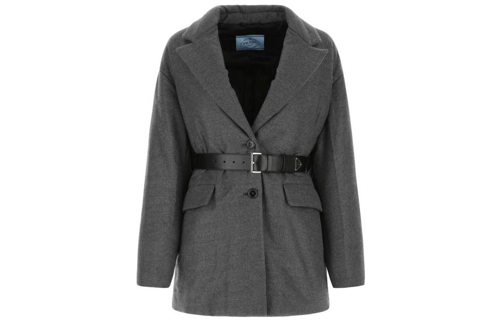 Order (W) Prada FW22 單排扣腰帶灰色羽絨外套大衣 P628PK-11C1-F0480-S-222