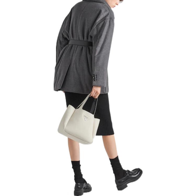 Shop (W) Prada FW22 單排扣腰帶灰色羽絨外套大衣 P628PK-11C1-F0480-S-222