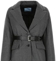 Details for (W) Prada FW22 單排扣腰帶灰色羽絨外套大衣 P628PK-11C1-F0480-S-222
