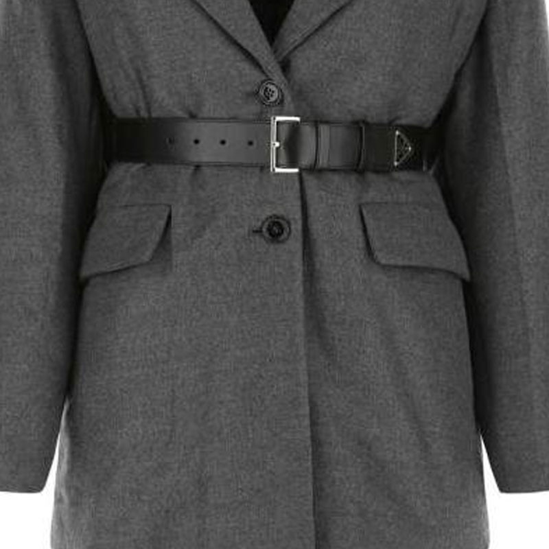 Sizing (W) Prada FW22 單排扣腰帶灰色羽絨外套大衣 P628PK-11C1-F0480-S-222