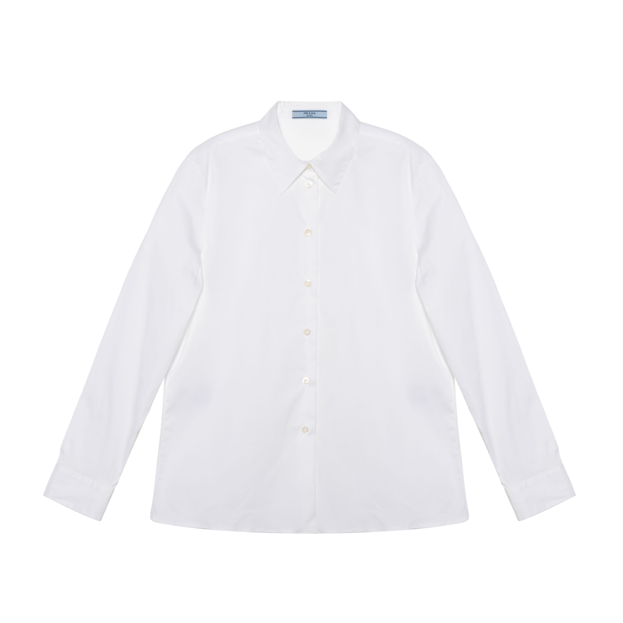 (Women) PRADA FW22 White Long Sleeve Solid Color Sunscreen Shirt for Women. P405GS2211XV2-F0009