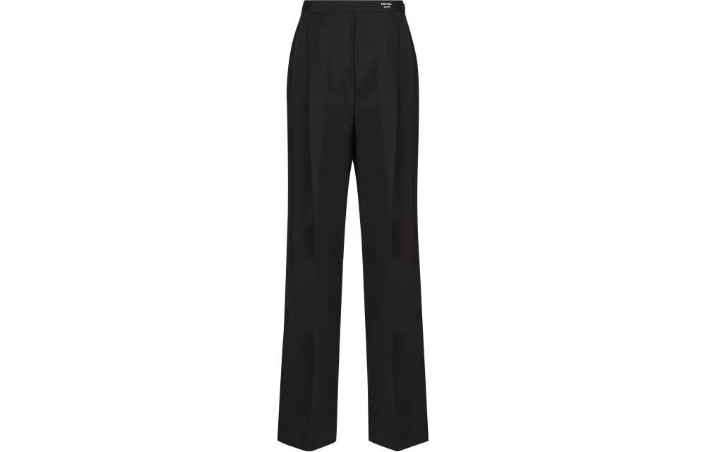 Order (W) PRADA FW23 黑色寬鬆休閒褲搭配經典標誌設計。 P230H-12I1-F0002