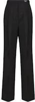 Order (W) PRADA FW23 ブラック ルーズフィット カジュアルパンツ ソリッドロゴデザイン付き P230H-12I1-F0002