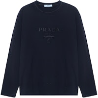 (Women) PRADA FW23 Black Solid Color Crew Neck Pullover Sweater 34646R-13BC-F0002 (Women) PRADA FW23 Black Solid Color Crew Neck Pullover Sweater 34646R-13BC-F0002