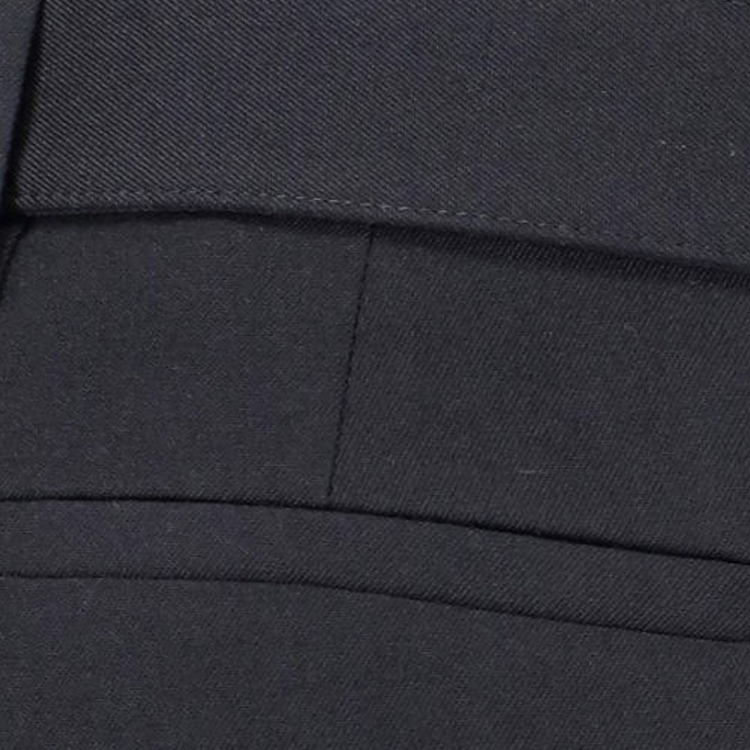 Sizing (W) PRADA FW23 Seluar Kasual Hitam Wool dengan Butiran Tali Pinggang Warna Solid. P274GY-108N-F0002