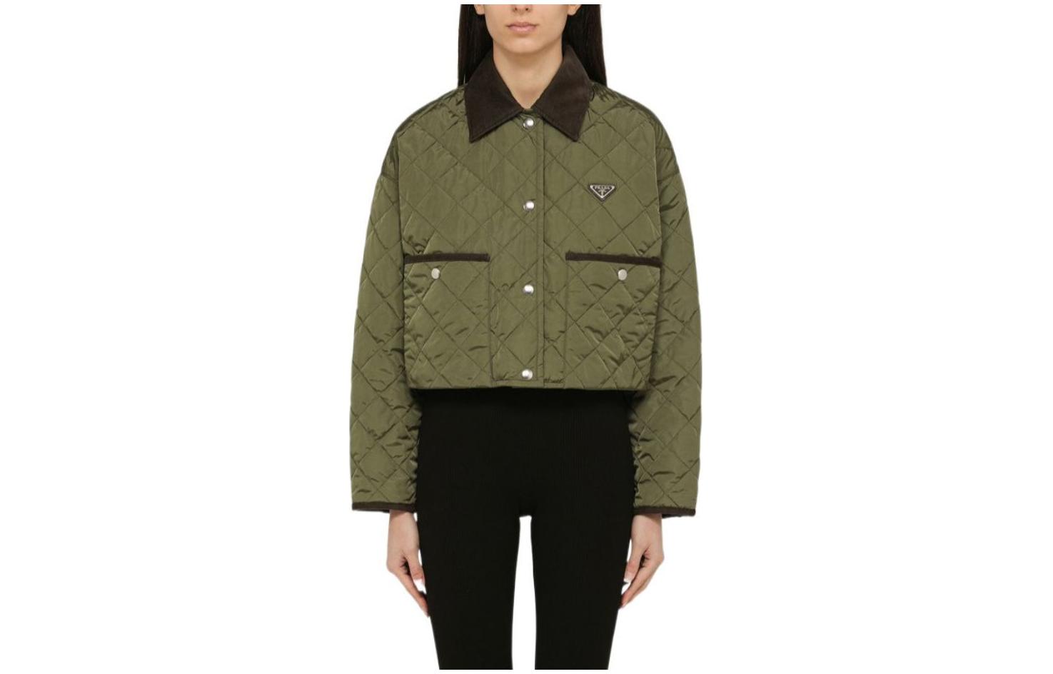(Women) PRADA FW23  Green Striped Quilted Relaxed Single-Breasted Jacket 29X166-1WQ9- F0AP5-F-OOO 圖 2