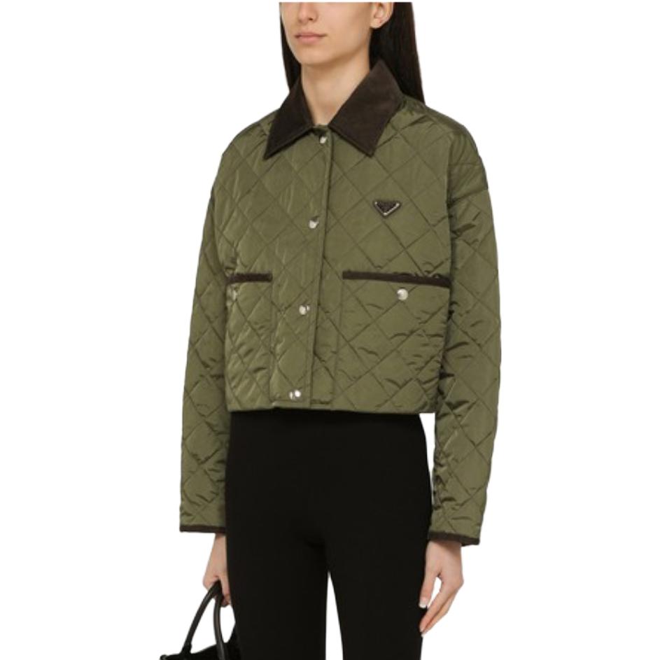 (Women) PRADA FW23  Green Striped Quilted Relaxed Single-Breasted Jacket 29X166-1WQ9- F0AP5-F-OOO 圖 3