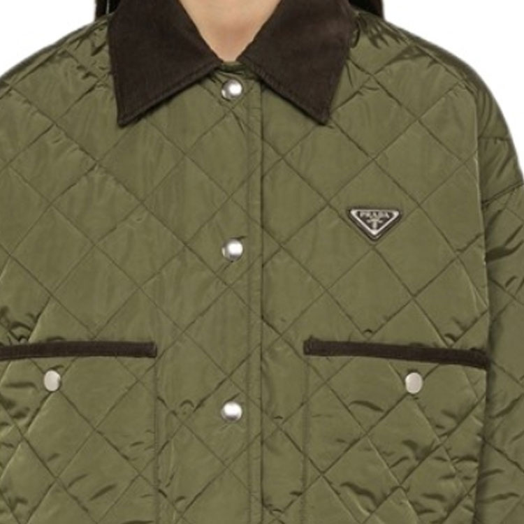 (Women) PRADA FW23  Green Striped Quilted Relaxed Single-Breasted Jacket 29X166-1WQ9- F0AP5-F-OOO 圖 6