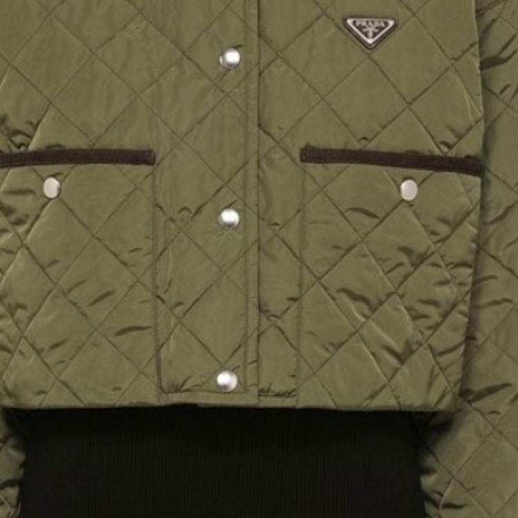 (Women) PRADA FW23  Green Striped Quilted Relaxed Single-Breasted Jacket 29X166-1WQ9- F0AP5-F-OOO 圖 7