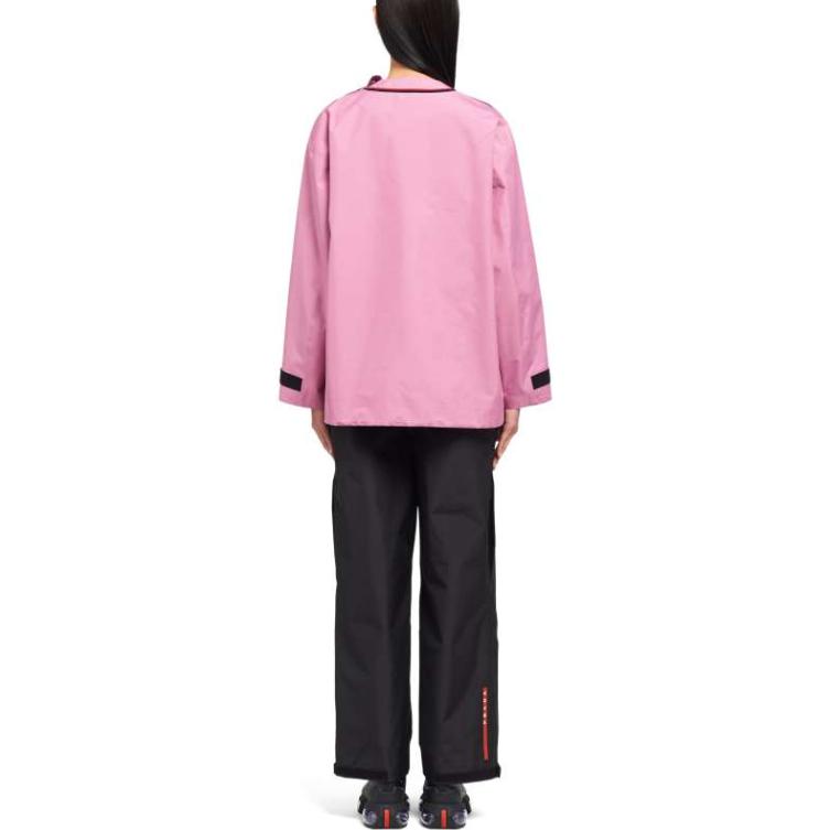 Shop (W) Sudadera Casual Cuello Redondo PRADA FW23 Rosa con Rayas y Letras. 29Y860-1XV1-F01N6-S-202