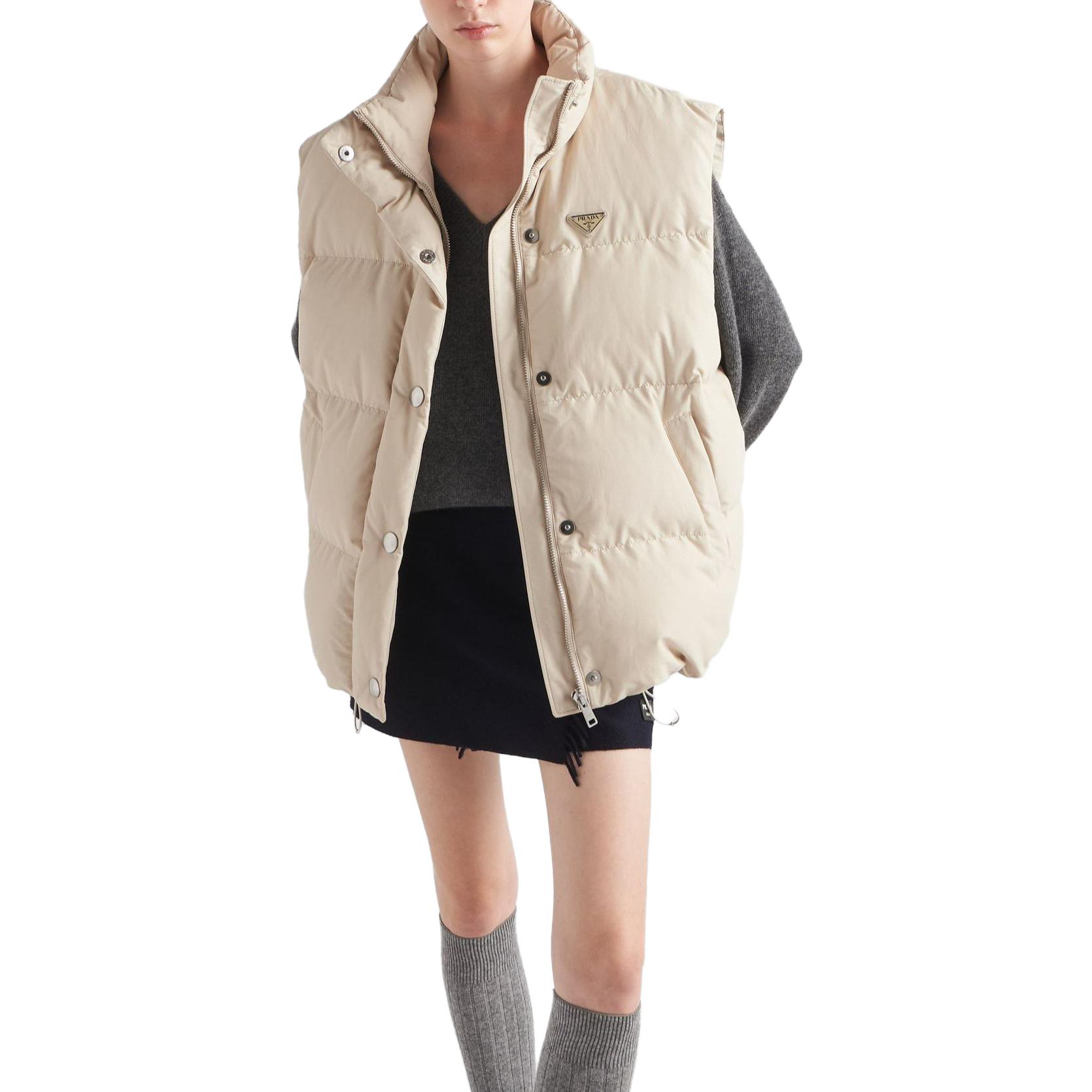 Purchase (Women) PRADA FW23  Sleeveless Down Vest Jacket Off-White 29X131-13GP-F0F24