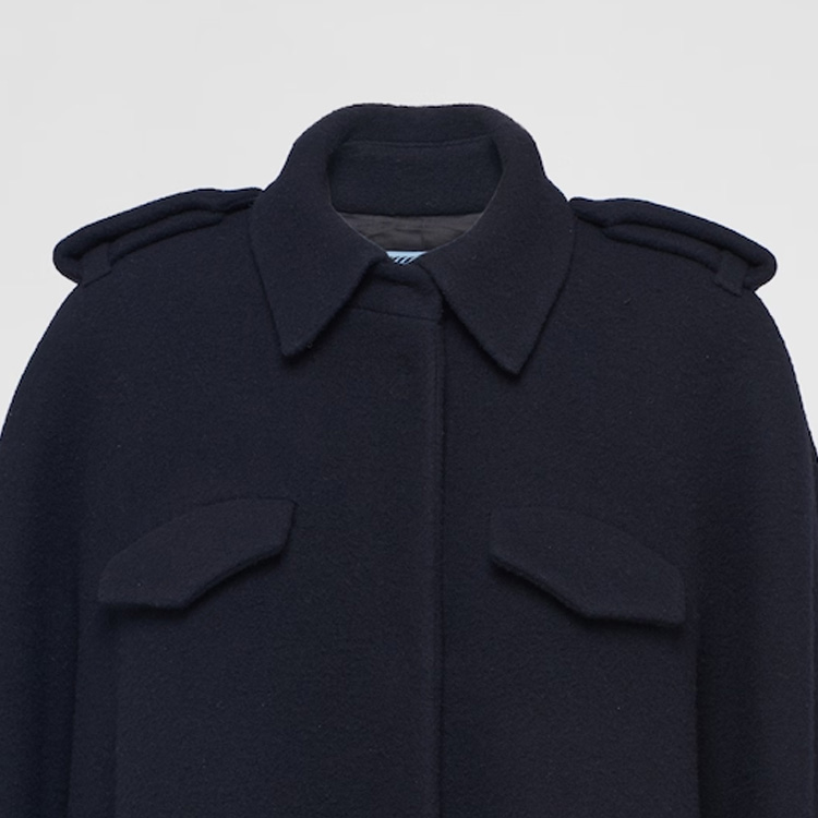 Sizing (W) PRADA FW23 藍色純色單排扣長袖外套 P678Q-1Z83-F0008-S-232