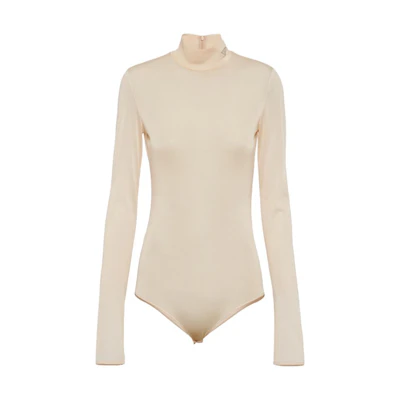 (Women) PRADA FW23 Solid Color Turtleneck Long Sleeve Jumpsuit Casual Wear 32152-130U-FOF24-S-OOO