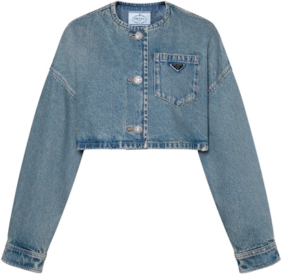(Women) PRADA FW23 Washed Denim Short Jacket Blue GFB309-13Z6-F0BAN-S-OOO Buy (Women) PRADA FW23 Washed Denim Short Jacket Blue GFB309-13Z6-F0BAN-S-OOO