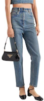 Purchase (W) PRADA FW23 水洗高腰鈕扣牛仔褲 藍色 GFP503-13Z6-F0BAN-S-OOO
