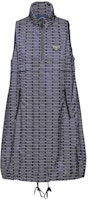(Women) PRADA FW23 Letter Print Sleeveless Midi Dress for Women - Blue. 23X691-1X60-F022X-S-231 (Women) PRADA FW23 Letter Print Sleeveless Midi Dress for Women - Blue. 23X691-1X60-F022X-S-231