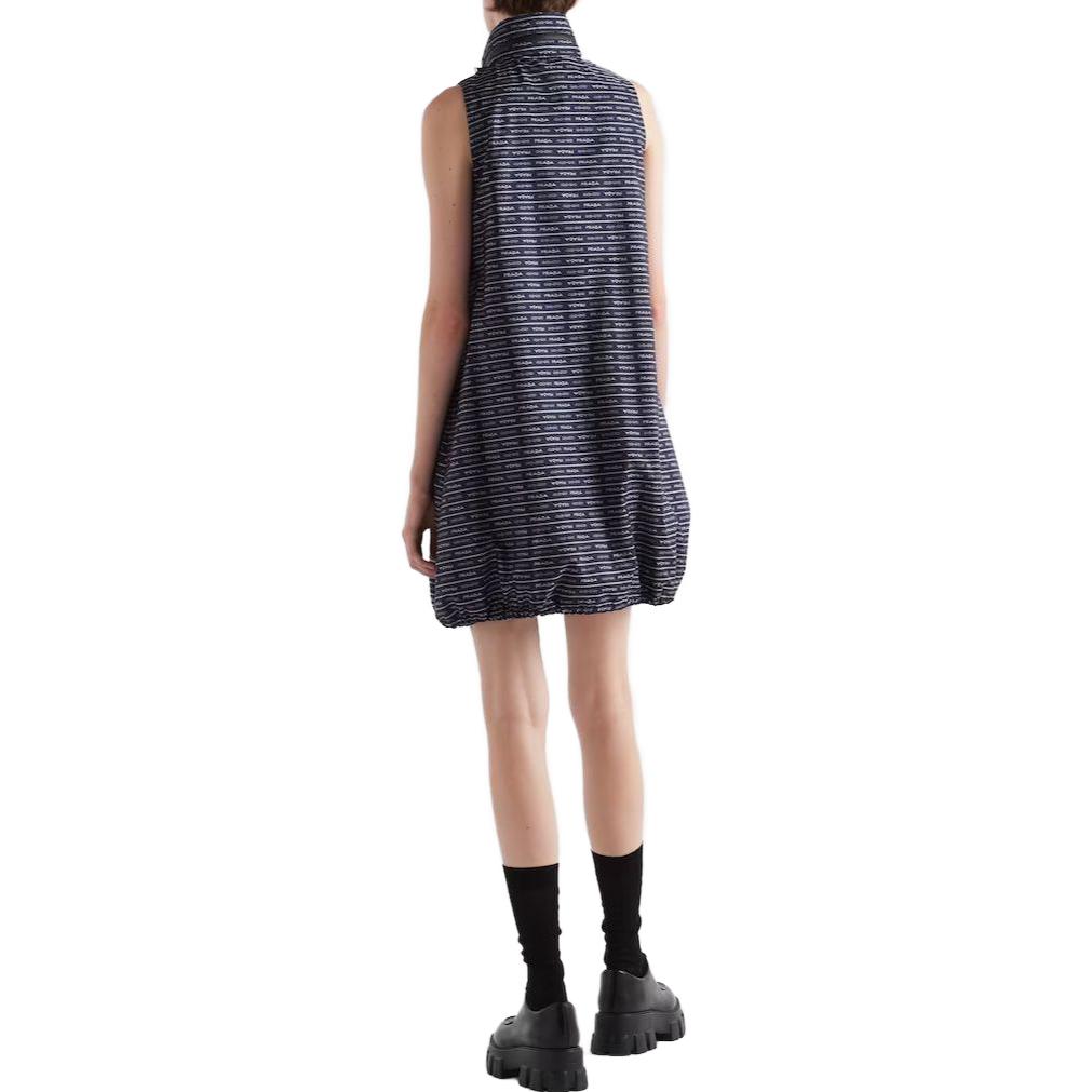 Shop (Women) PRADA FW23 Letter Print Sleeveless Midi Dress for Women - Blue. 23X691-1X60-F022X-S-231