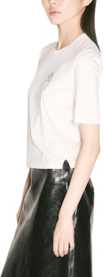 (W) PRADA FW24 Kemeja-T Leher Bulat Putih dengan Logo Huruf. 3549B-15S8-F0XPE-S-OOO Shop (W) PRADA FW24 Kemeja-T Leher Bulat Putih dengan Logo Huruf. 3549B-15S8-F0XPE-S-OOO