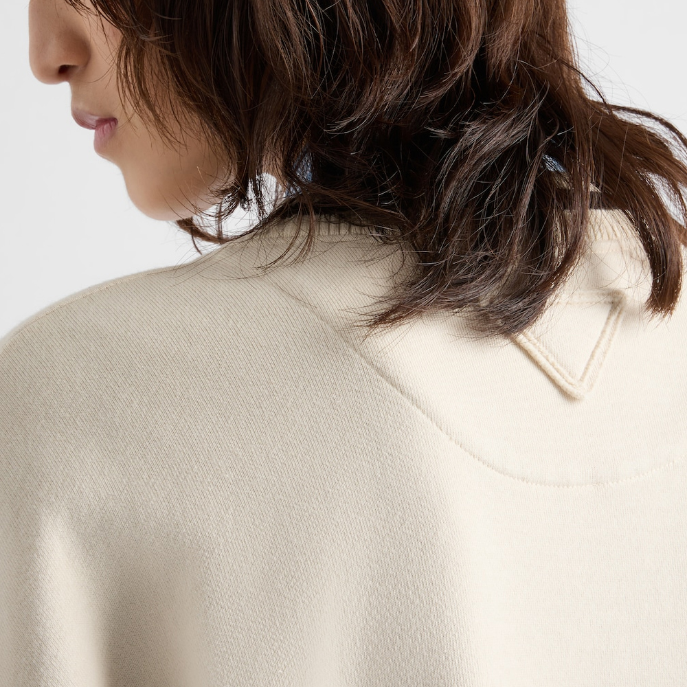 Details for (W) Prada FW24 象牙條紋徽標貼飾圓領長袖上衣 134709-1509-F0304-S-OOO