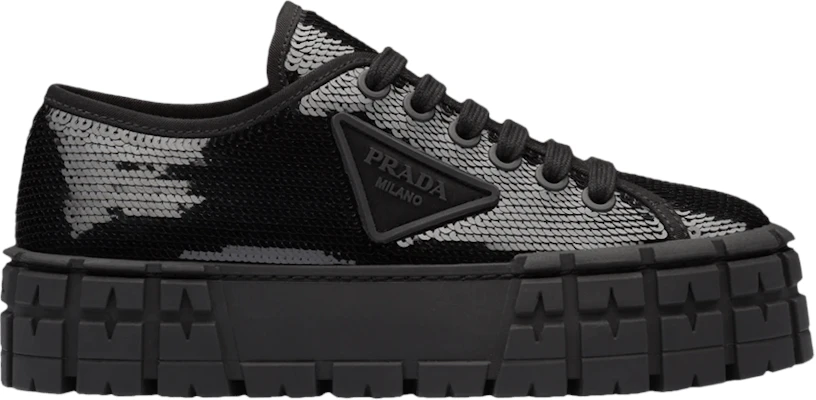 (W) Prada Gabardine Double Wheel Platform ''Zwart Pailletten'' 1E787M-959-F0002 Buy (W) Prada Gabardine Double Wheel Platform ''Zwart Pailletten'' 1E787M-959-F0002