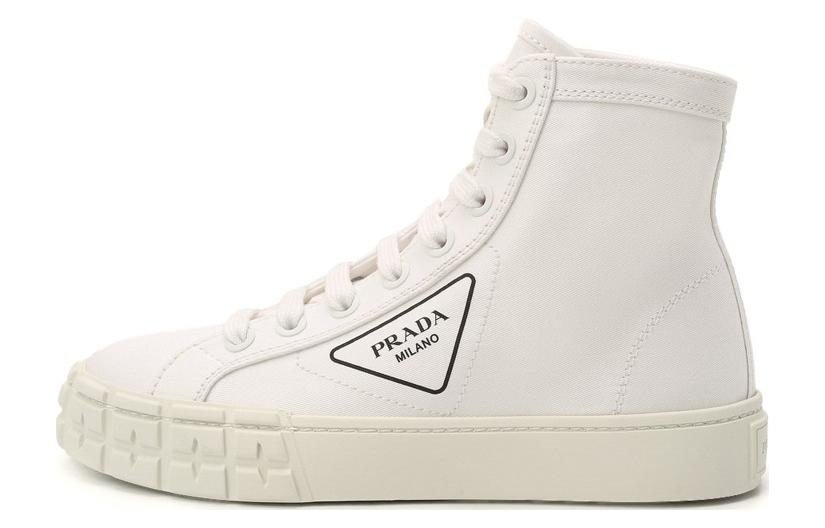 Buy (W) Prada Gabardine Wheel Tinggi 'Putih' 1T941L-GUD-F0009