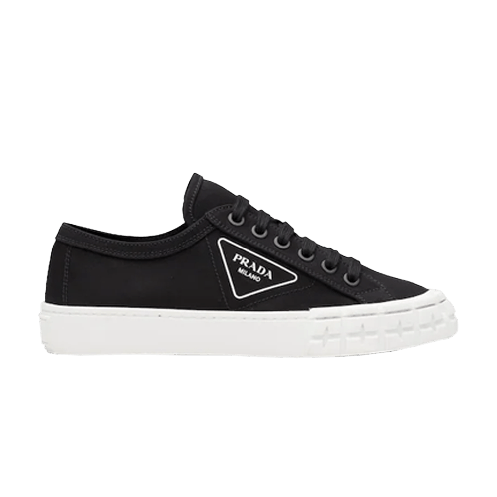 Buy (W) Prada Gabardine Wheel Rendah 'Hitam Putih' 1E939L-GUD-F0967