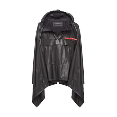 (Women) PRADA Glossy Hooded Cape Black Fashion Trend. 291931-1T2Y-F0002-S-211