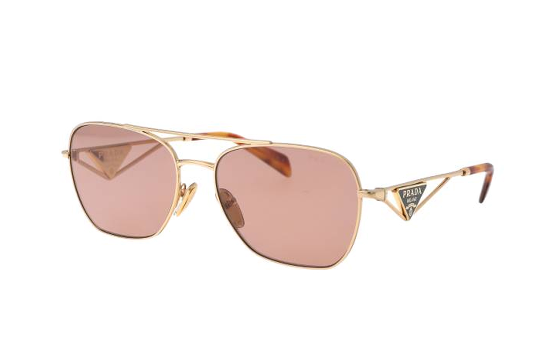 (Women) PRADA Gold Metal Aviator Sunglasses for Women with Logo Detail. PRA50S5AK08M 圖 2