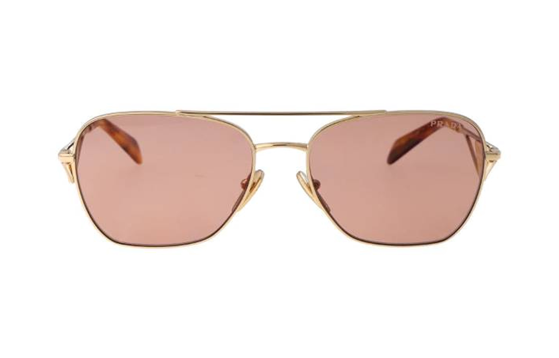 (Women) PRADA Gold Metal Aviator Sunglasses for Women with Logo Detail. PRA50S5AK08M 圖 3