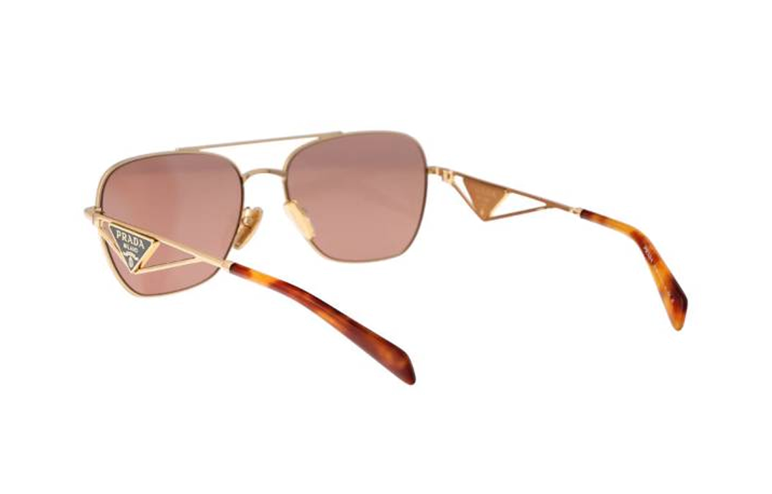 (Women) PRADA Gold Metal Aviator Sunglasses for Women with Logo Detail. PRA50S5AK08M 圖 5