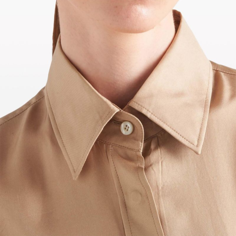 (Women) PRADA Gradient Effect Single-Breasted Long Sleeve Shirt Women Beige P413H-14J3-F0065-S-OOO 圖 5