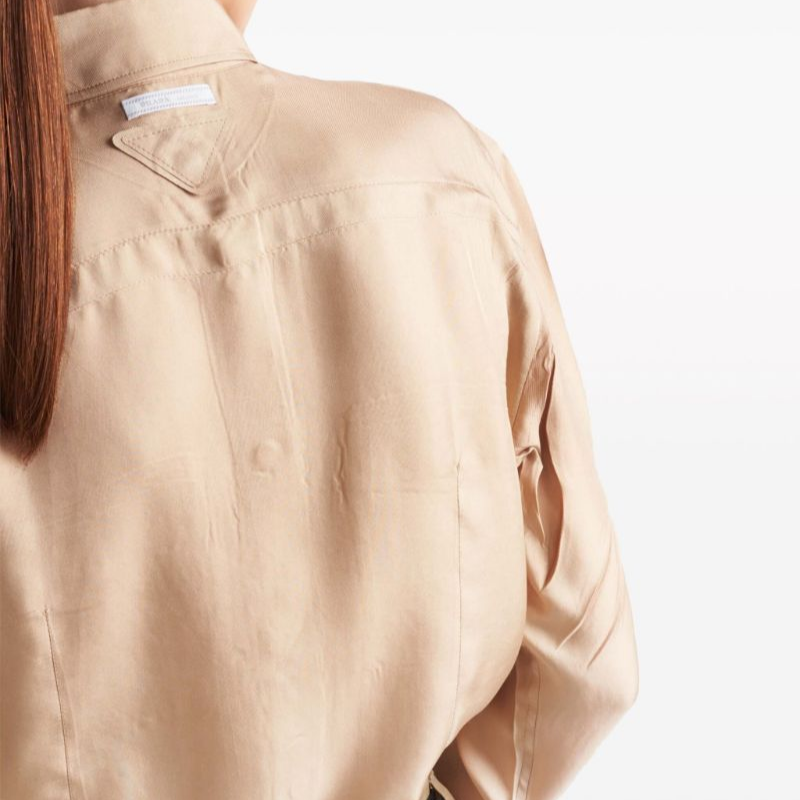 (Women) PRADA Gradient Effect Single-Breasted Long Sleeve Shirt Women Beige P413H-14J3-F0065-S-OOO 圖 6