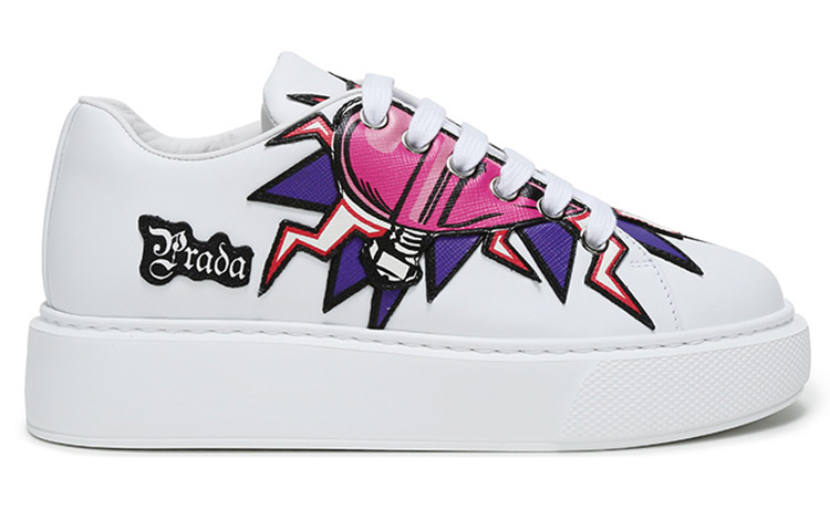Order (W) Prada Graphic Heart Plateau-Sneaker ''Weiß Bunt'' 1E805L_3L2B_F0009_F_045