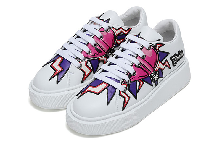 Lookbook (W) Prada Graphic Heart Plateau-Sneaker ''Weiß Bunt'' 1E805L_3L2B_F0009_F_045