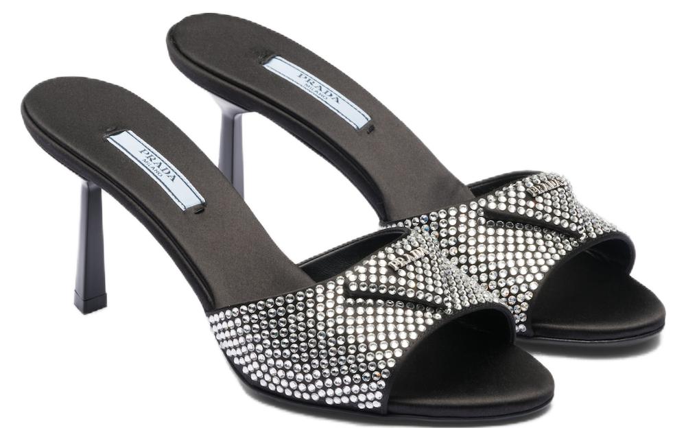 Order (W) Prada Mocassini con Tacco ''Argento Nero'' 1XX669_2AWL_F0T7O_F_075