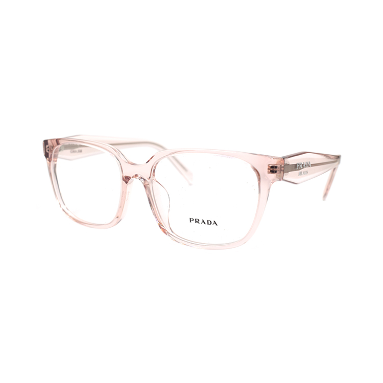 (Women) PRADA HERITAGE Oval Optical Glasses Transparent Pink  Fashion Eyewear VPR17Z-F 15J-1O1