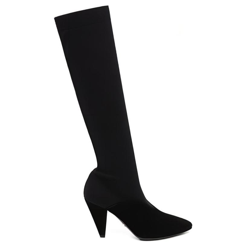 Order PRADA 時尚絨面皮 高筒靴 女款 黑色